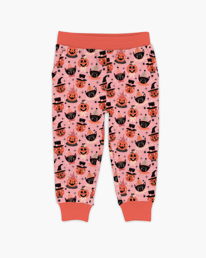 Retro Halloween Cats and Funny Pumpkins Bamboo Jogger
