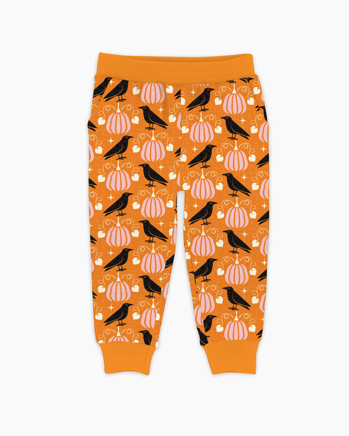 Ravens in a Pumpkin Patch - Orange Pink Bamboo Jogger