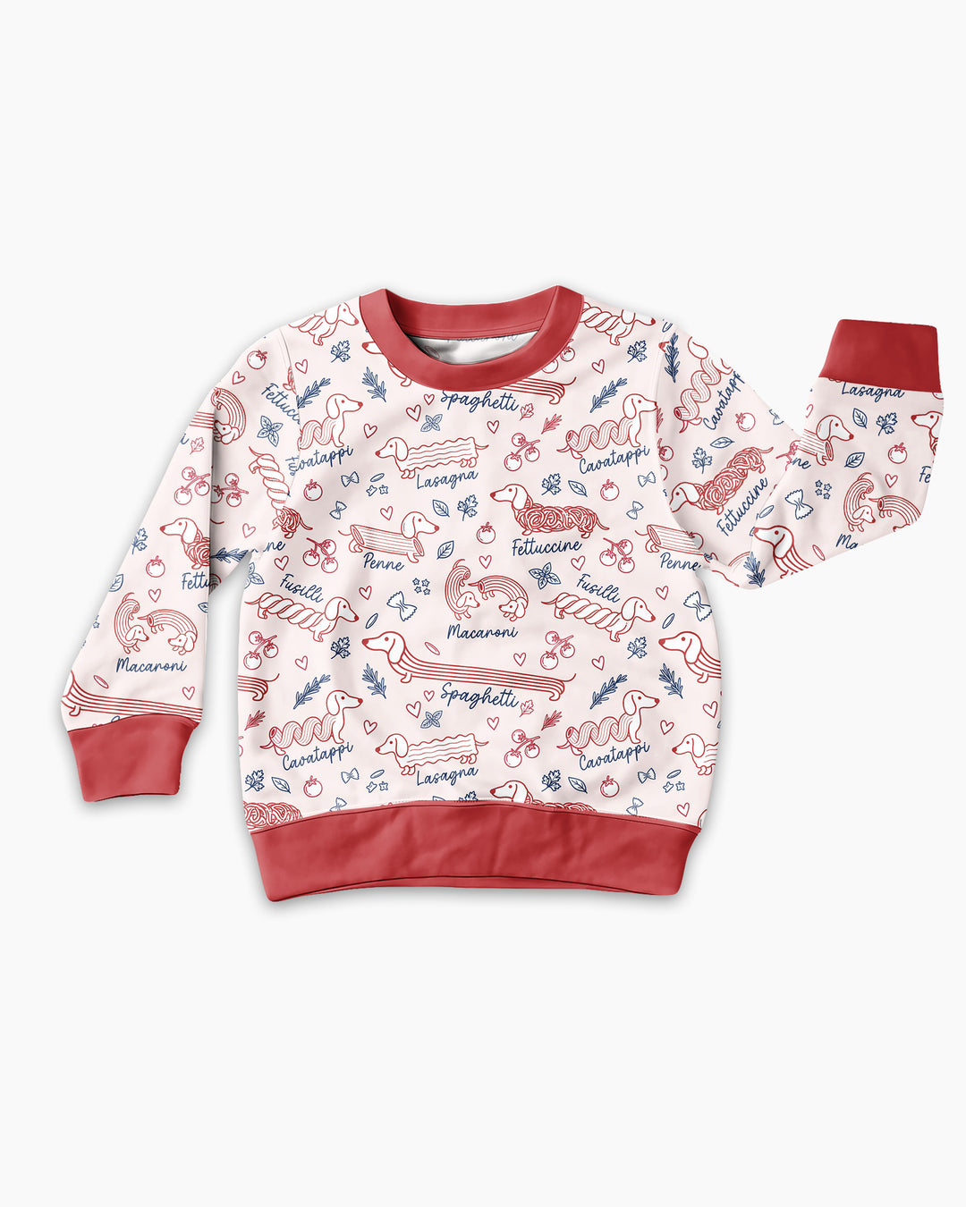 Funny Dachshund Pasta Pups Bamboo Crewneck Sweatshirt