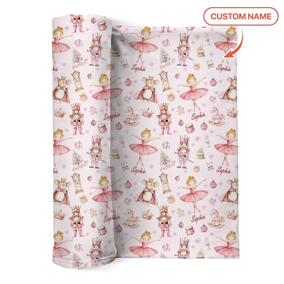 Custom Character "Ballerina Nutcracker Fairytale" Bamboo Swaddle Blanket