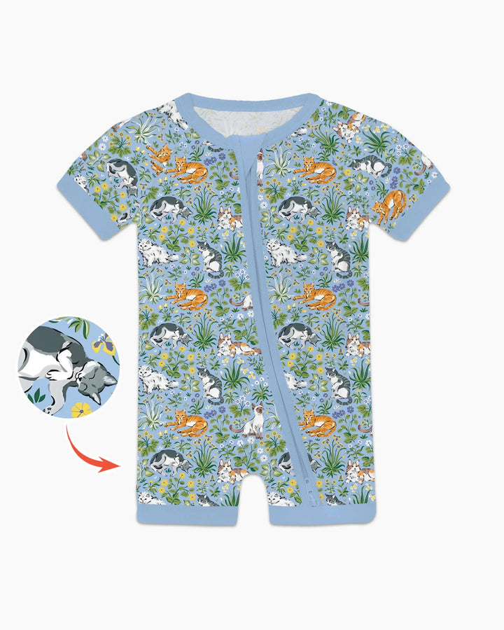 Kitten Garden Family Matching Bamboo Shorty Zippy