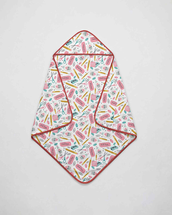 Pink Power School Supplies Hooded Bamboo Towel Set