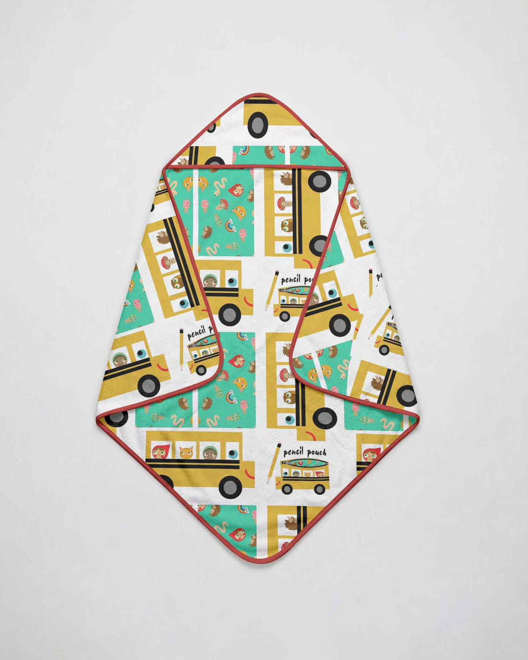 School Bus Adventures Hooded Bamboo Towel Set