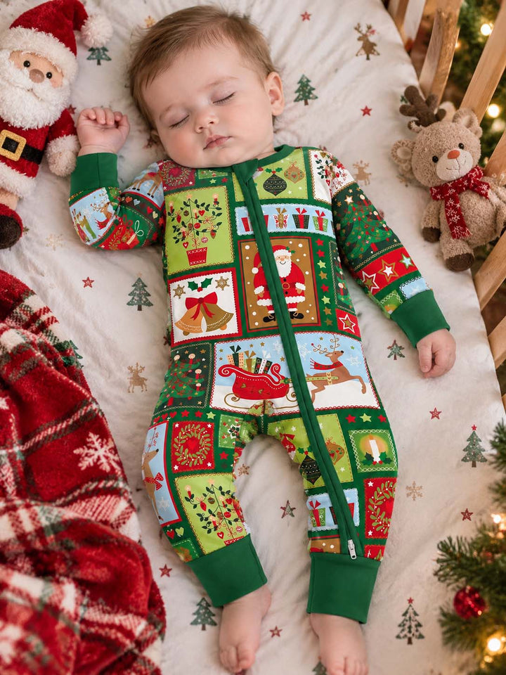 Traditional Christmas Patchwork Bamboo Convertible Zippy