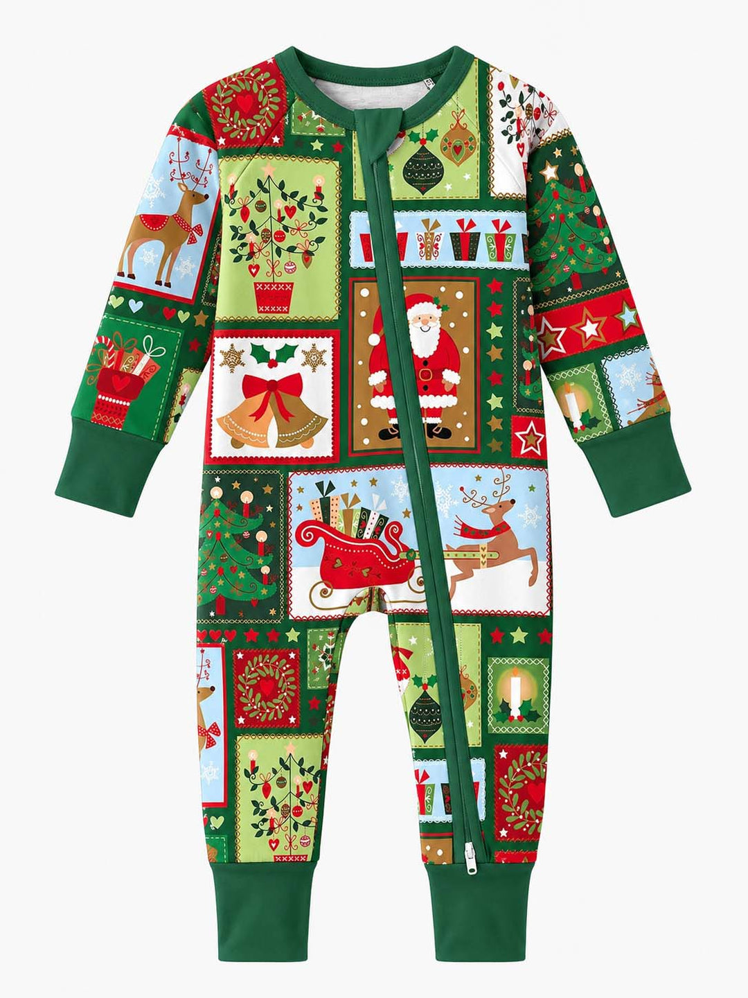 Traditional Christmas Patchwork Bamboo Convertible Zippy