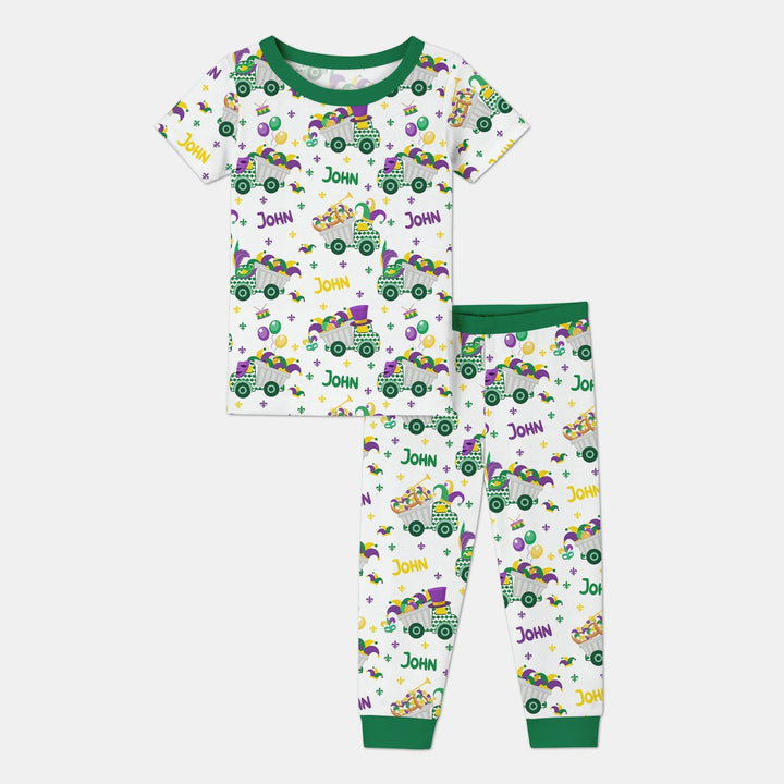 Mardi Gras Trucks Bamboo Two Piece Short Sleeve Pajama Set
