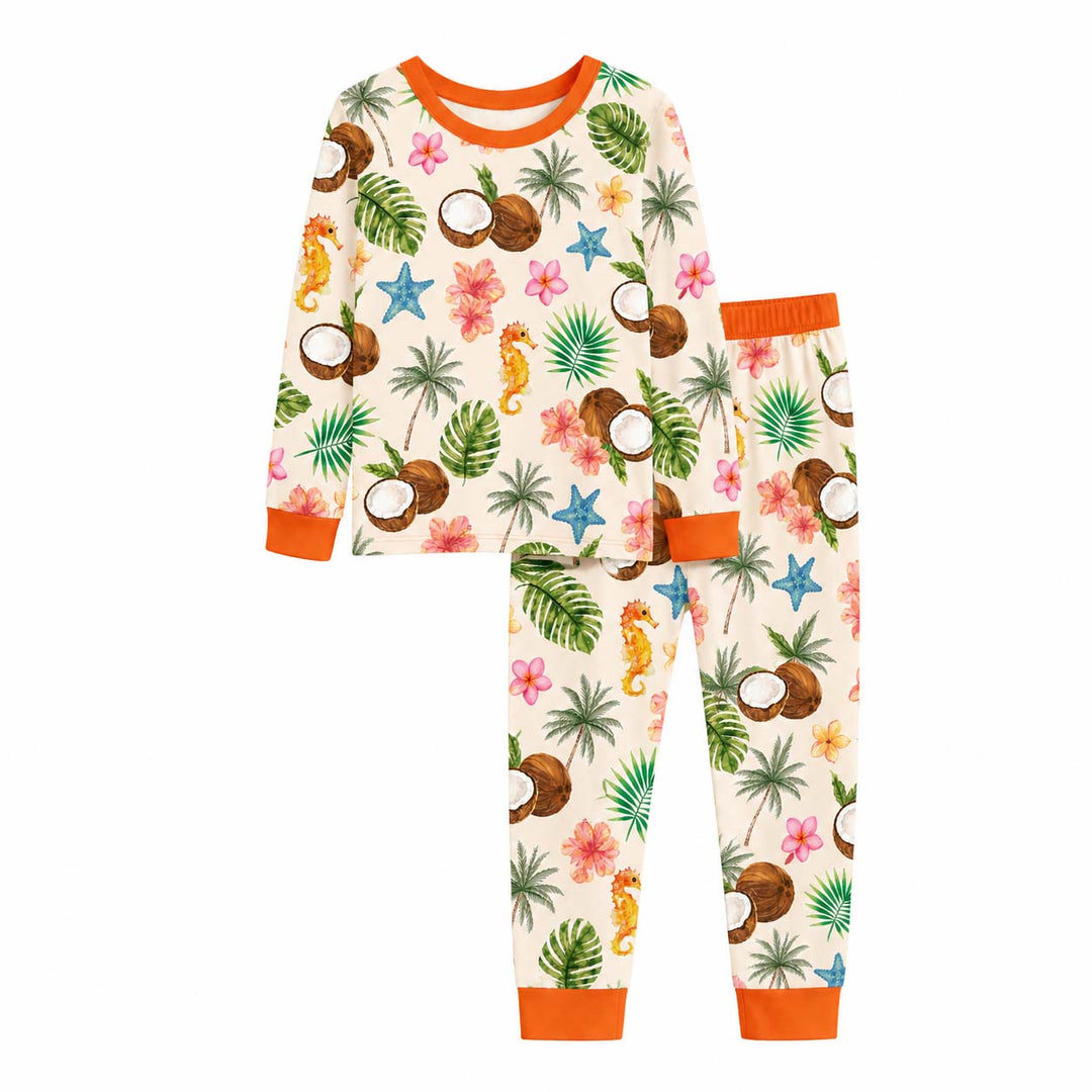 Tropical Island Friends Bamboo Two Piece Long Sleeve Pajama Set