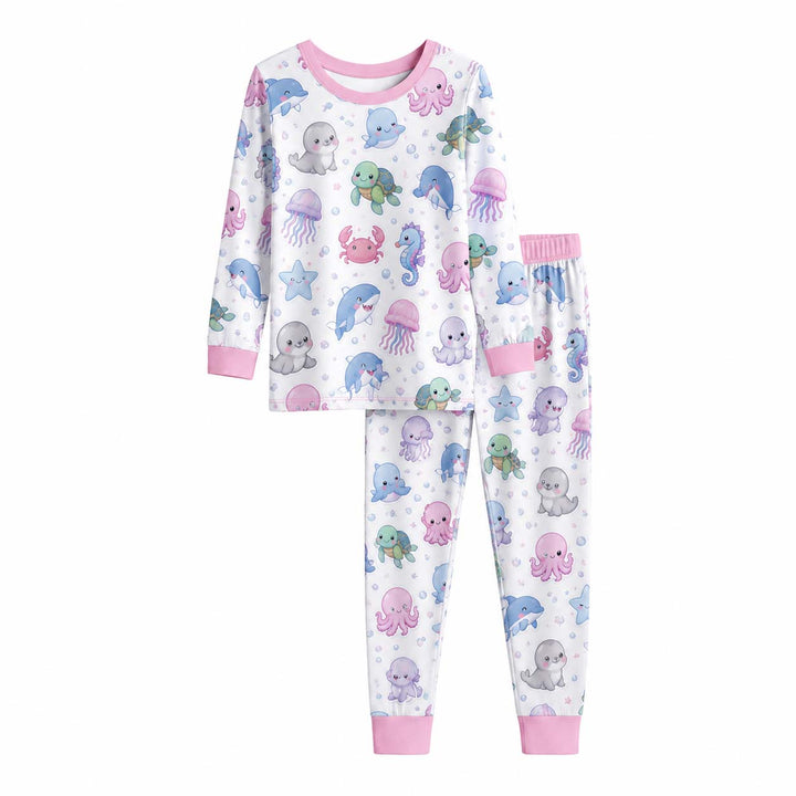 Tropical Ocean Paradise Bamboo Two Piece Long Sleeve Pajama Set