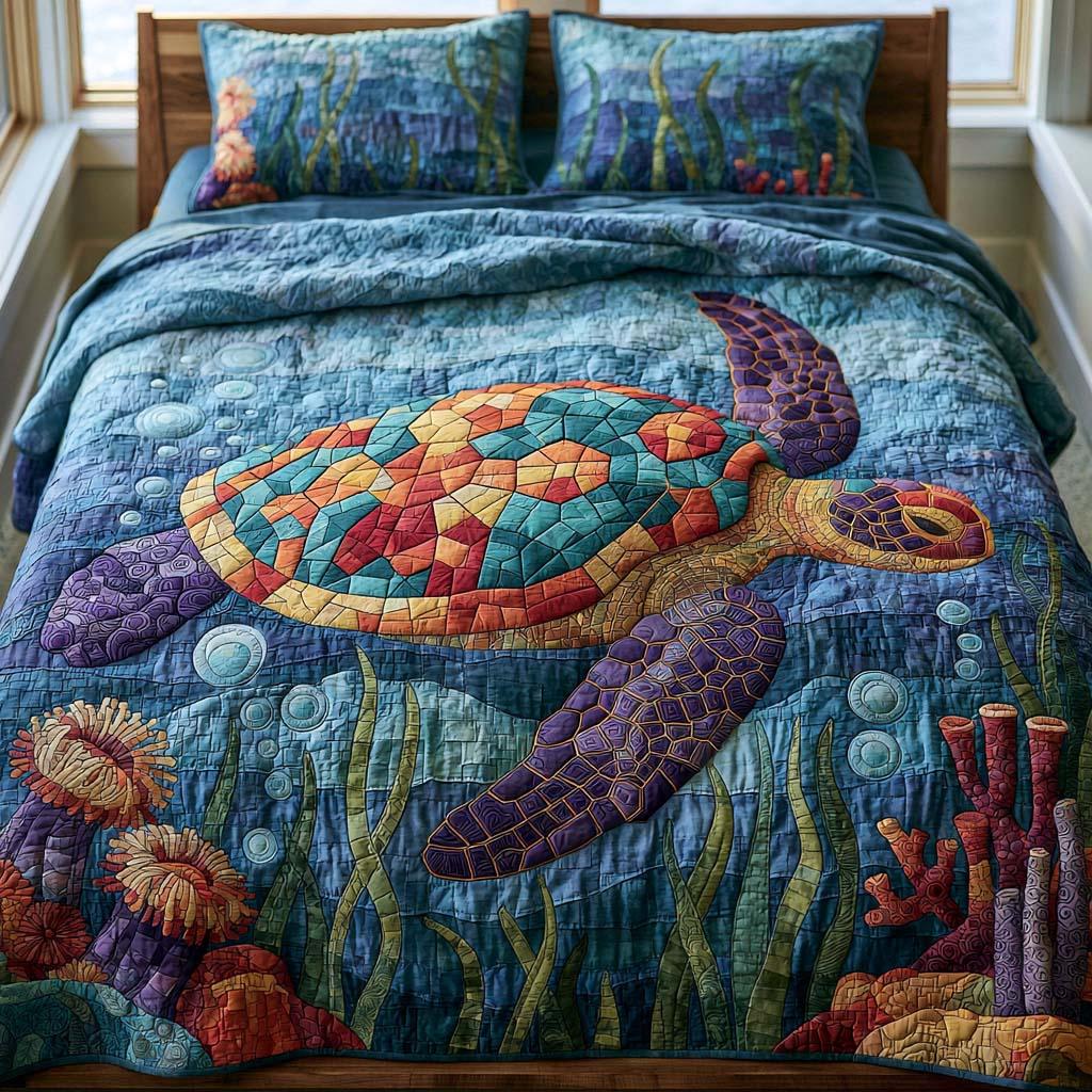 Turtle Peaceful Moments Bamboo Quilt Bedding Set