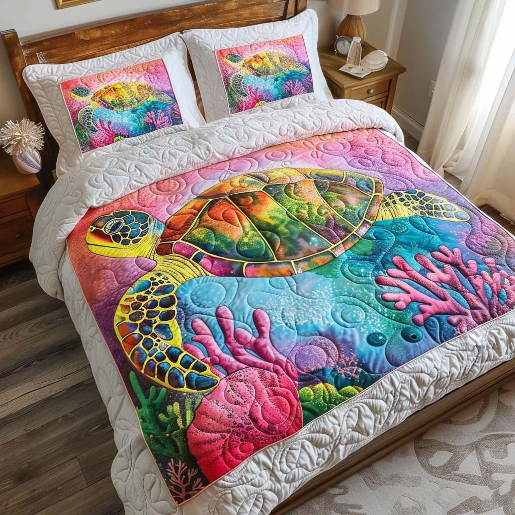 Turtle Scenic Escape Bamboo Quilt Bedding Set
