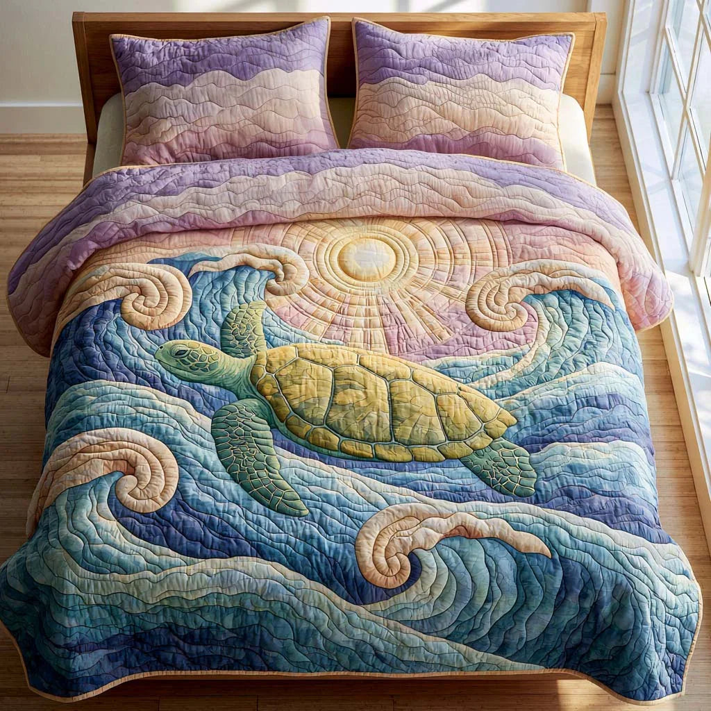 Turtle Wild Adventure Bamboo Quilt Bedding Set