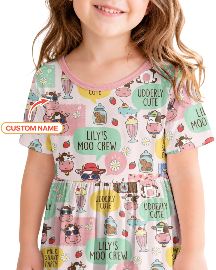 Custom Name The Milkshake Secret Society Bamboo Twirl Dress