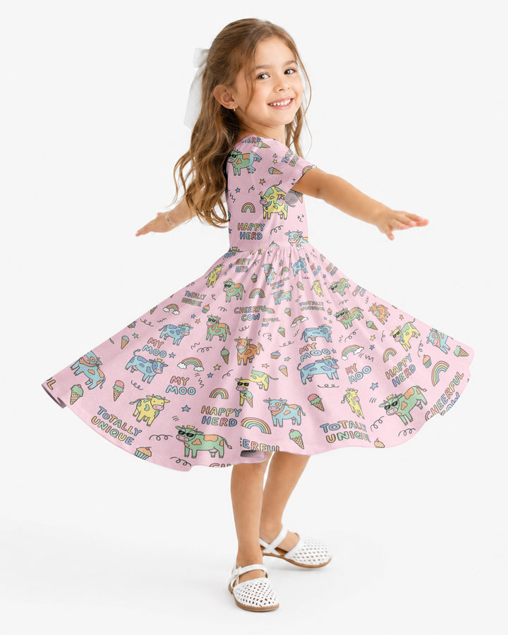 Not Your Ordinary Cow Bamboo Twirl Dress