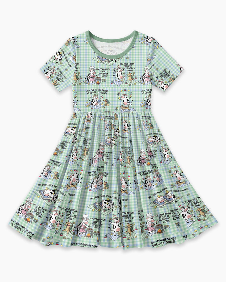 Common Sense Is Udderly Gone Bamboo Twirl Dress