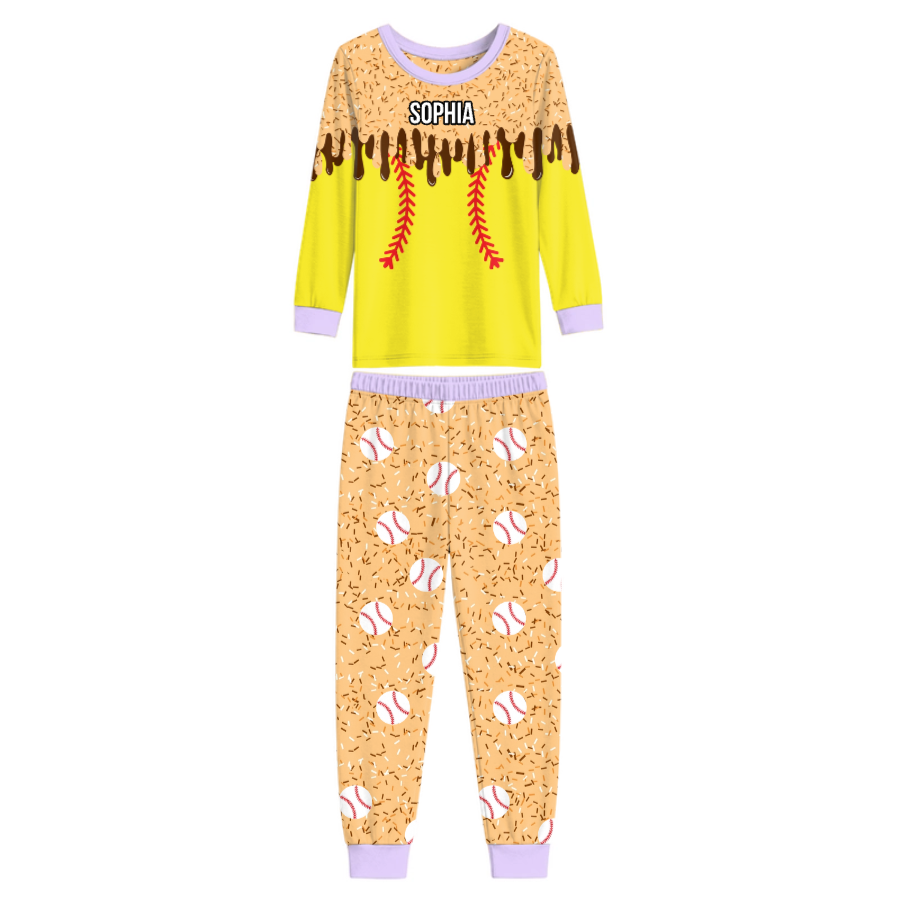 Icecream Drip  Bamboo Two Piece Long Sleeve Pajama Set
