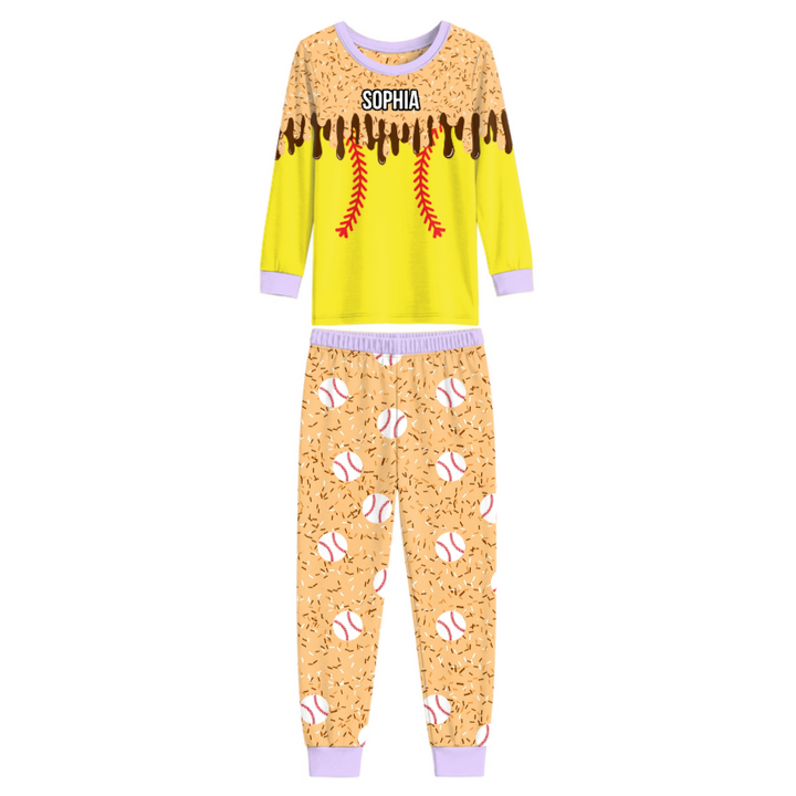 Icecream Drip  Bamboo Two Piece Long Sleeve Pajama Set