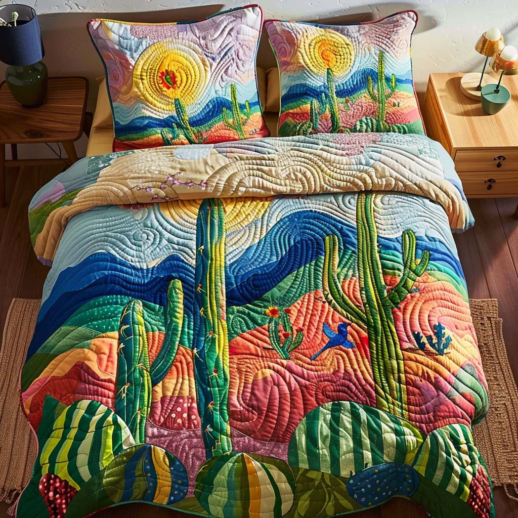 Vibrant Desert Life Bamboo Quilt Bedding Set