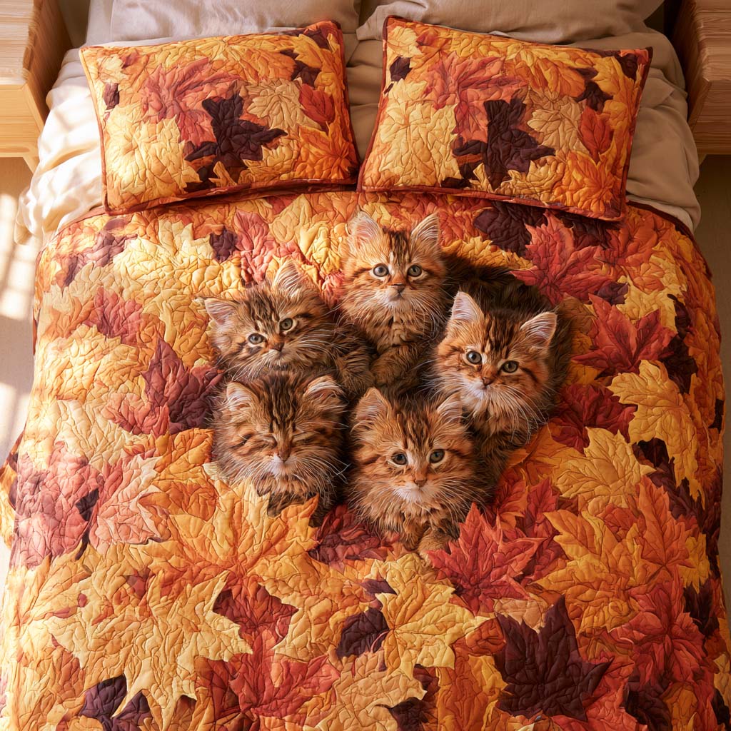 Vintage Cat Magic Bamboo Quilt Bedding Set