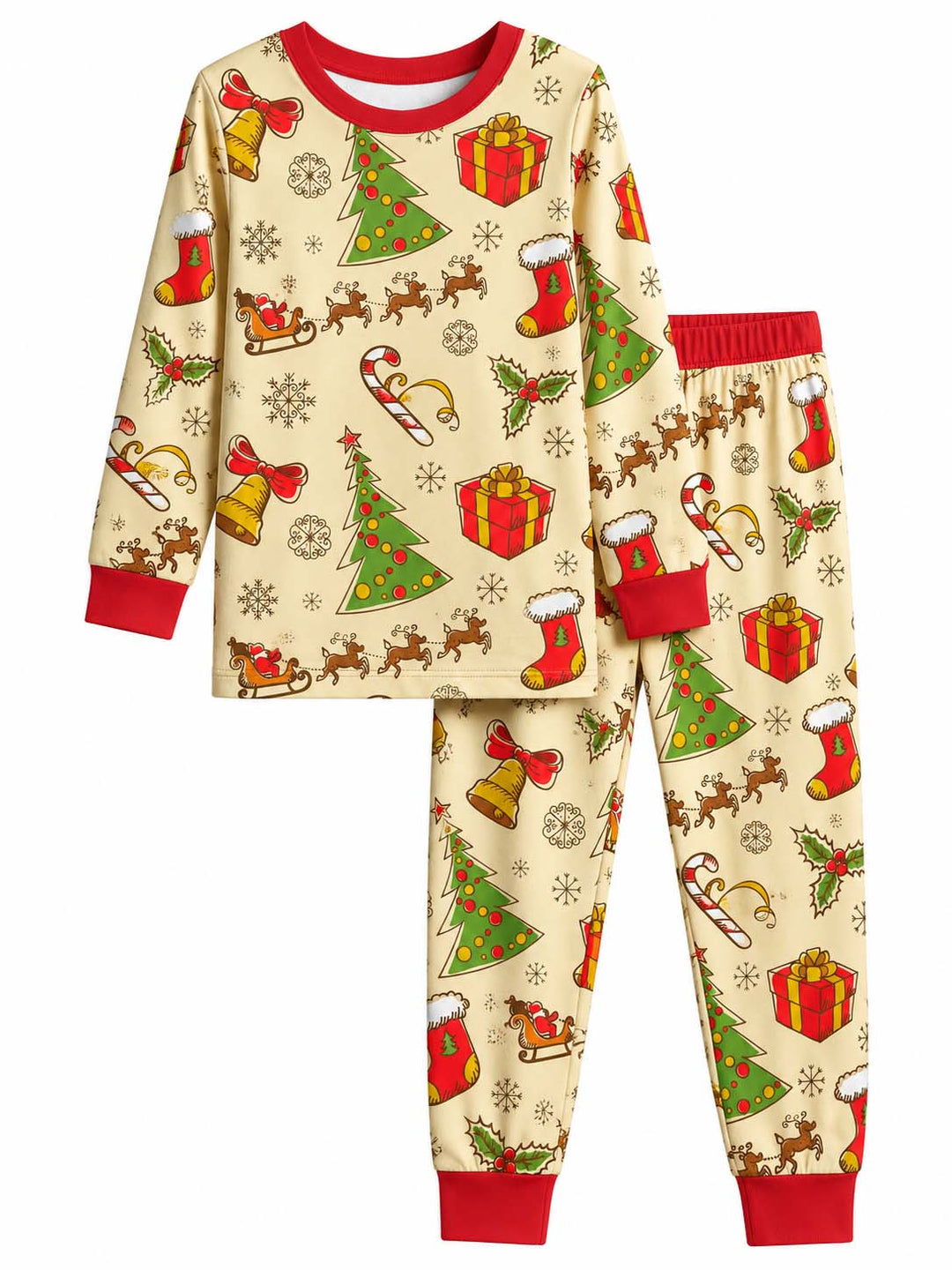Vintage Christmas Cheer Bamboo Two Piece Long Sleeve Pajama Set