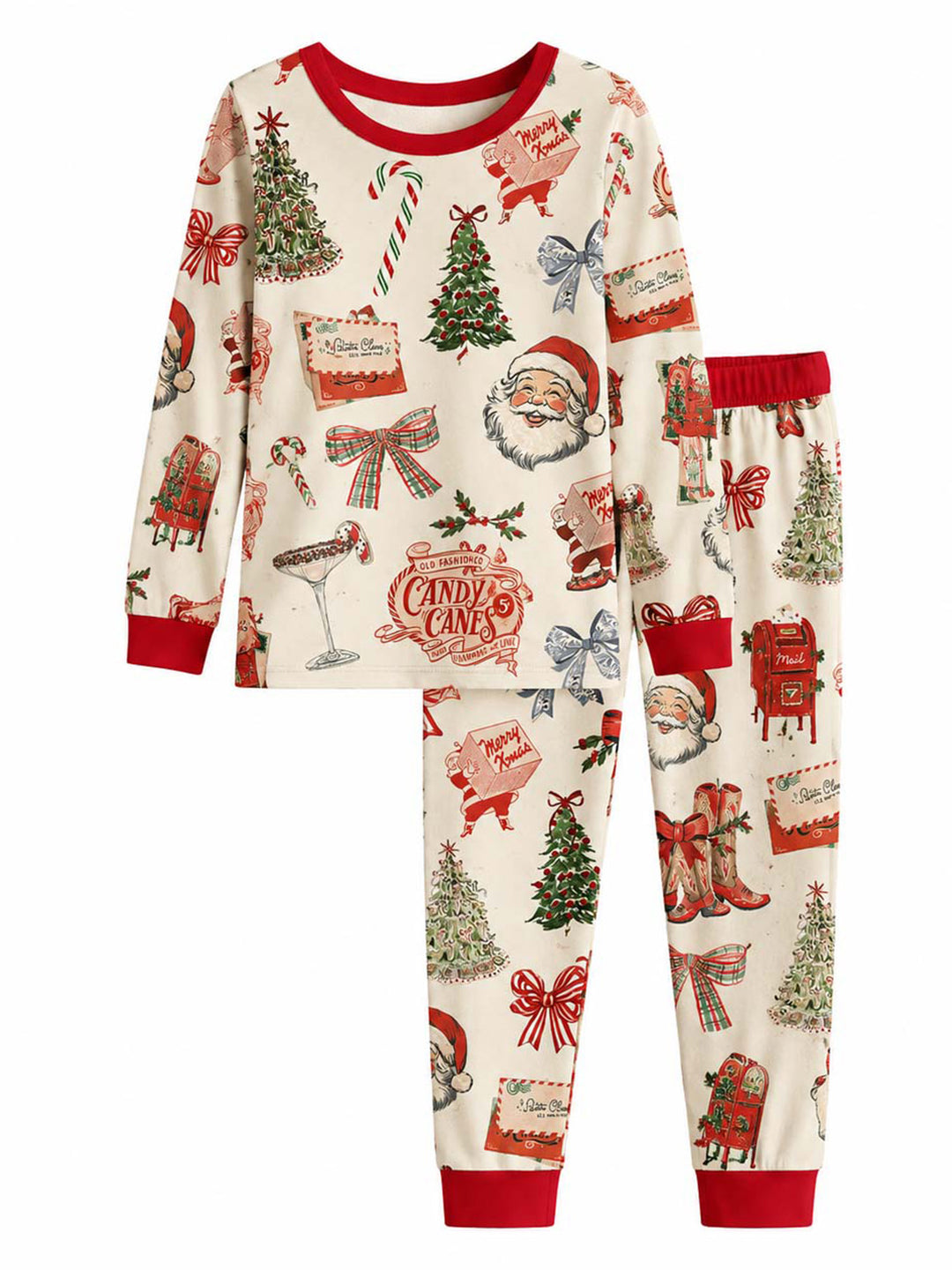 Vintage Christmas Mail Bamboo Men's Pajama Set