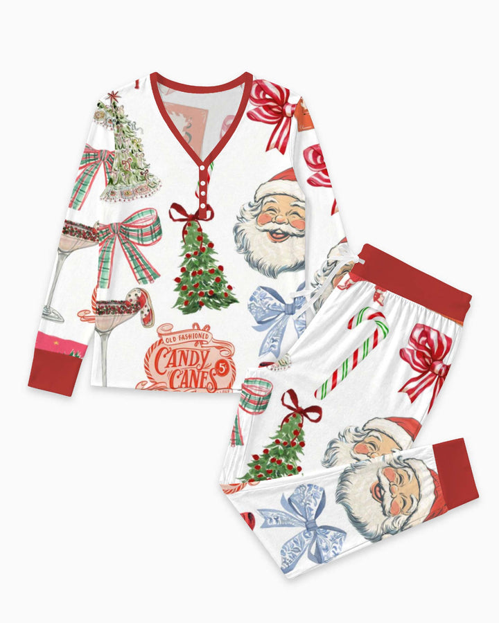 Vintage Christmas Mail Bamboo Women Pajama Set