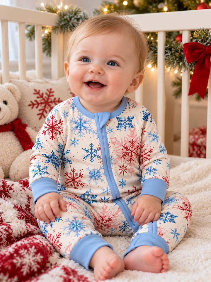 Vintage Christmas Snowflakes Bamboo Convertible Zippy