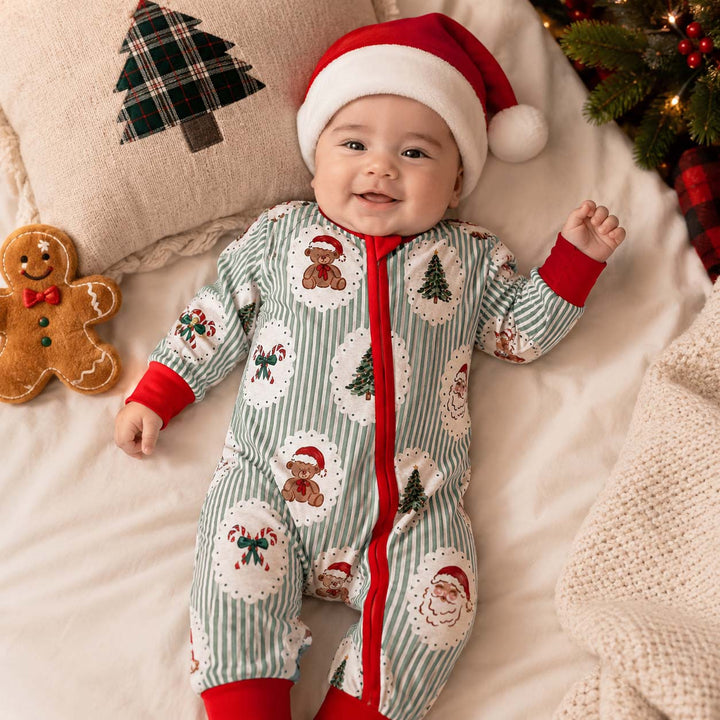 Vintage Christmas Stripes Bamboo Convertible Zippy