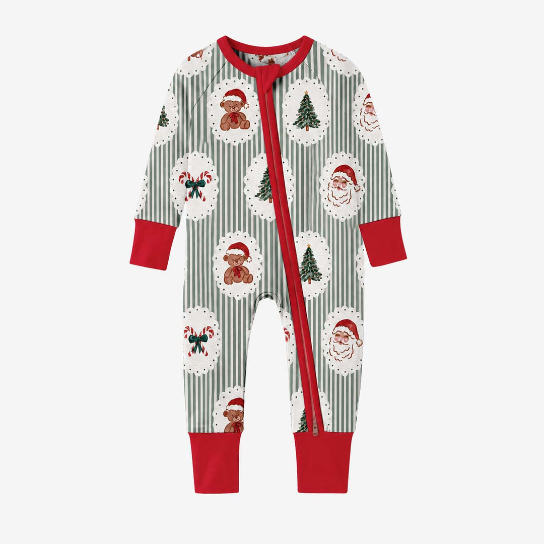 Vintage Christmas Stripes Bamboo Convertible Zippy