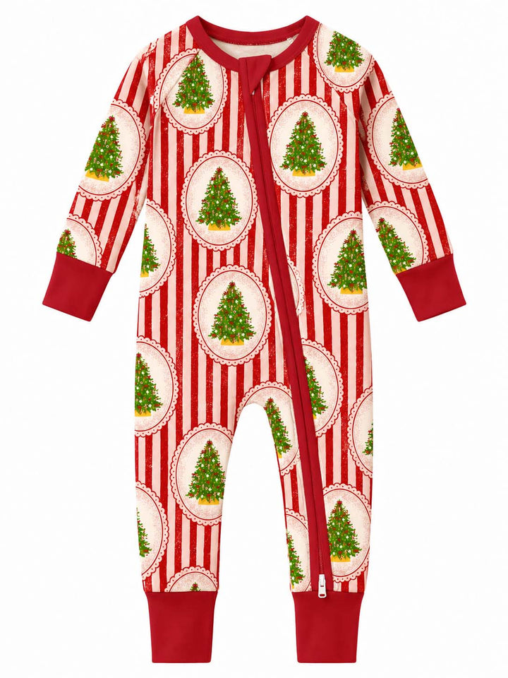 Vintage Christmas Tree Stripes Bamboo Convertible Zippy