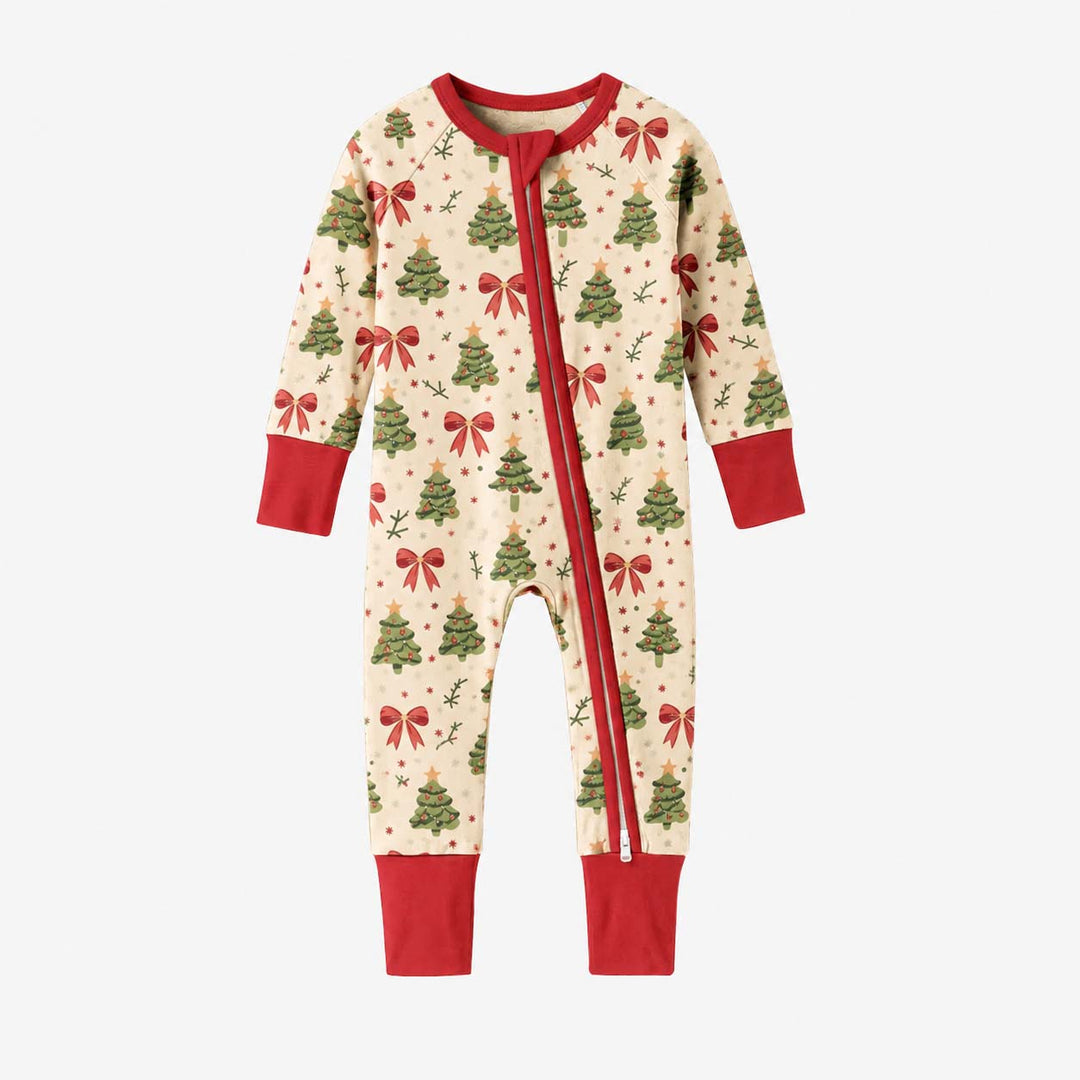 Vintage Christmas Trees and Red Bows Bamboo Convertible Zippy