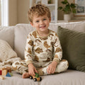 Vintage Cozy Cat Sketches Bamboo Two Piece Long Sleeve Pajama Set