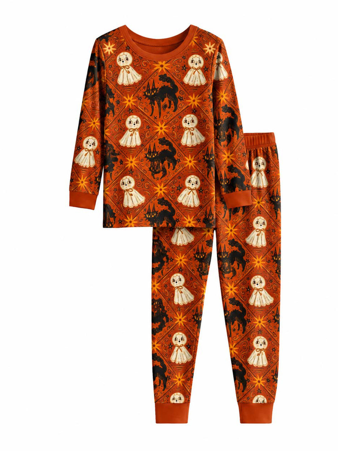 Vintage Ghost Night Bamboo Men's Pajama Set