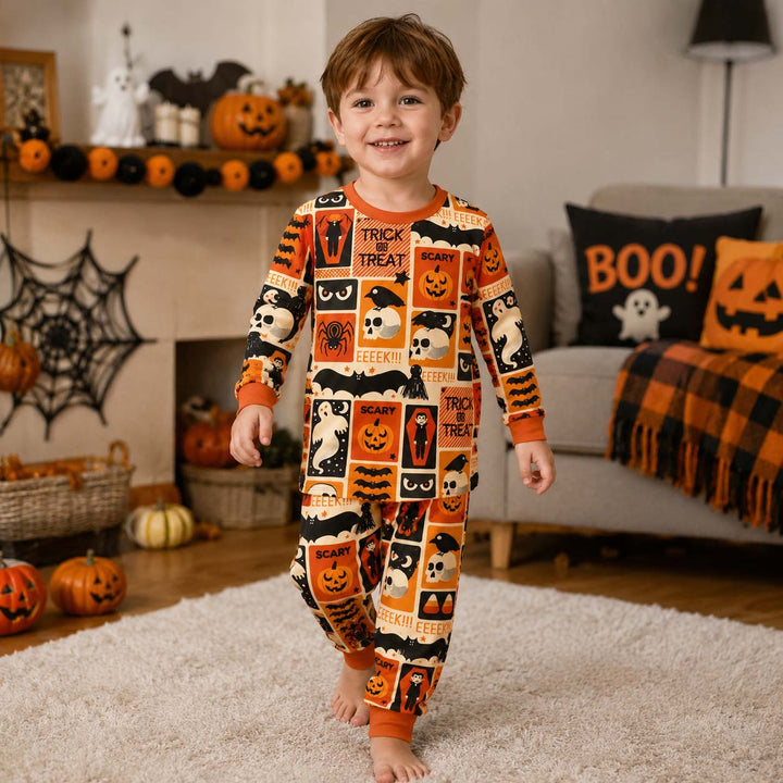 Vintage Halloween Party Bamboo Two Piece Long Sleeve Pajama Set