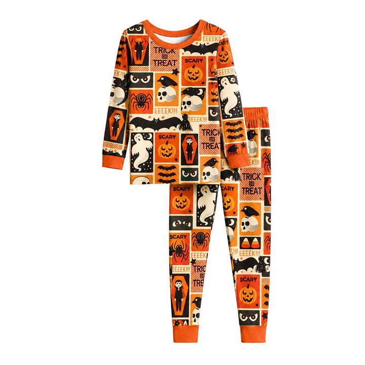 Vintage Halloween Party Bamboo Two Piece Long Sleeve Pajama Set