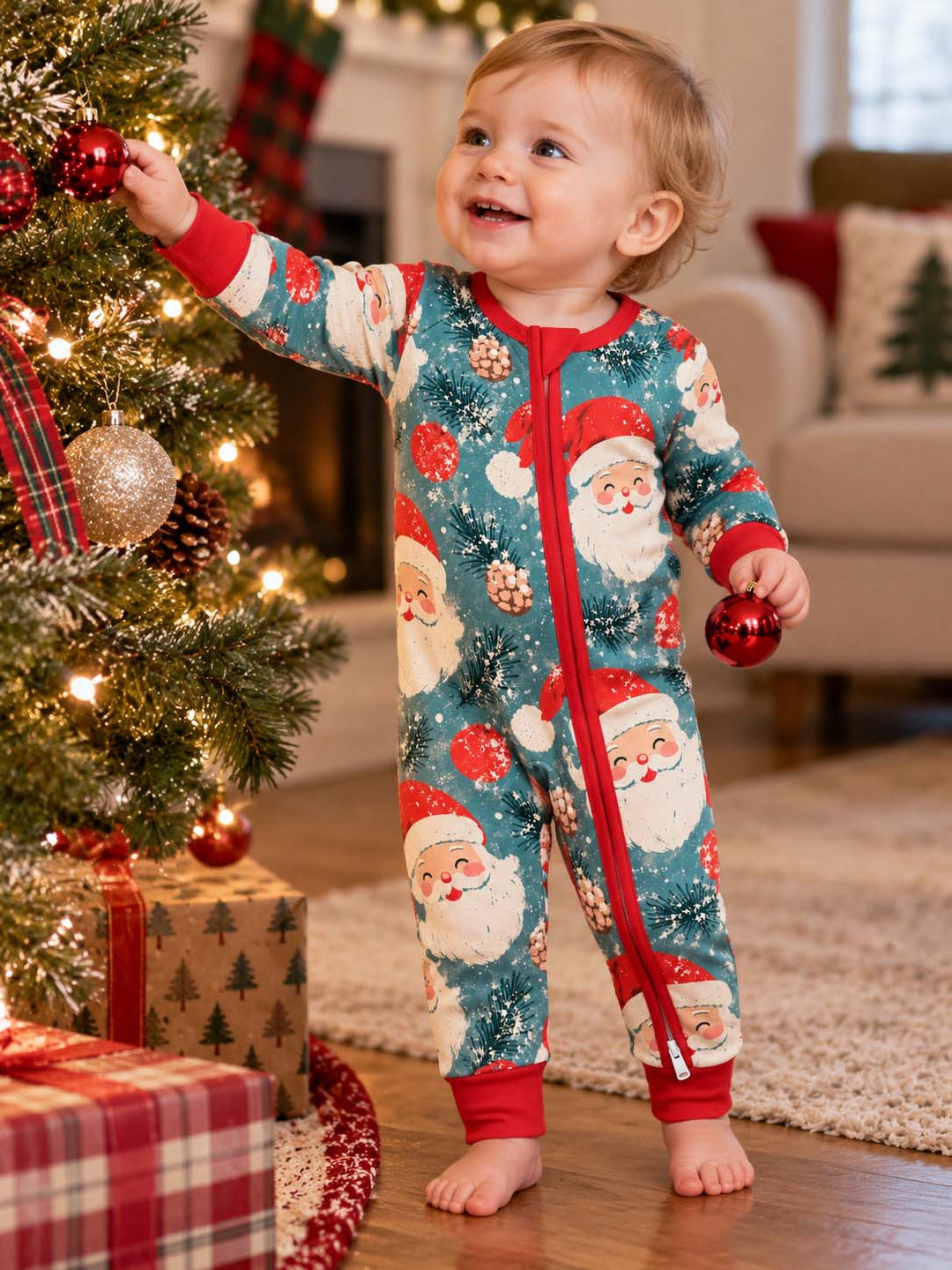 Vintage Santa Christmas Bamboo Convertible Zippy