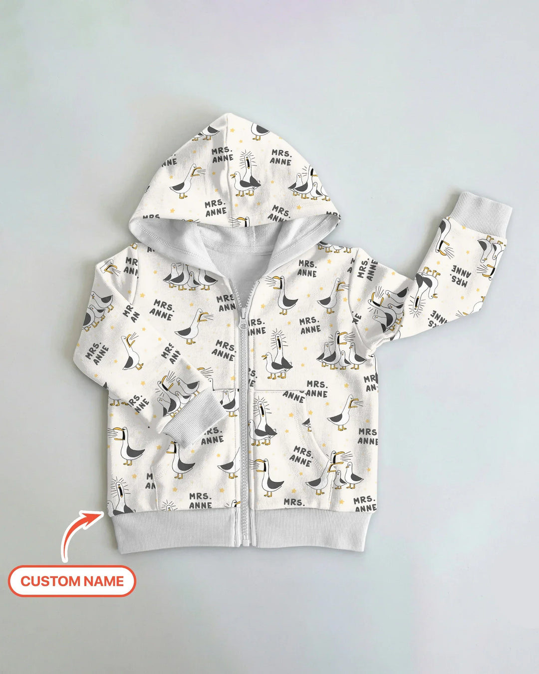 Custom Funny Seagulls Teacher Bamboo Zip Hoodie