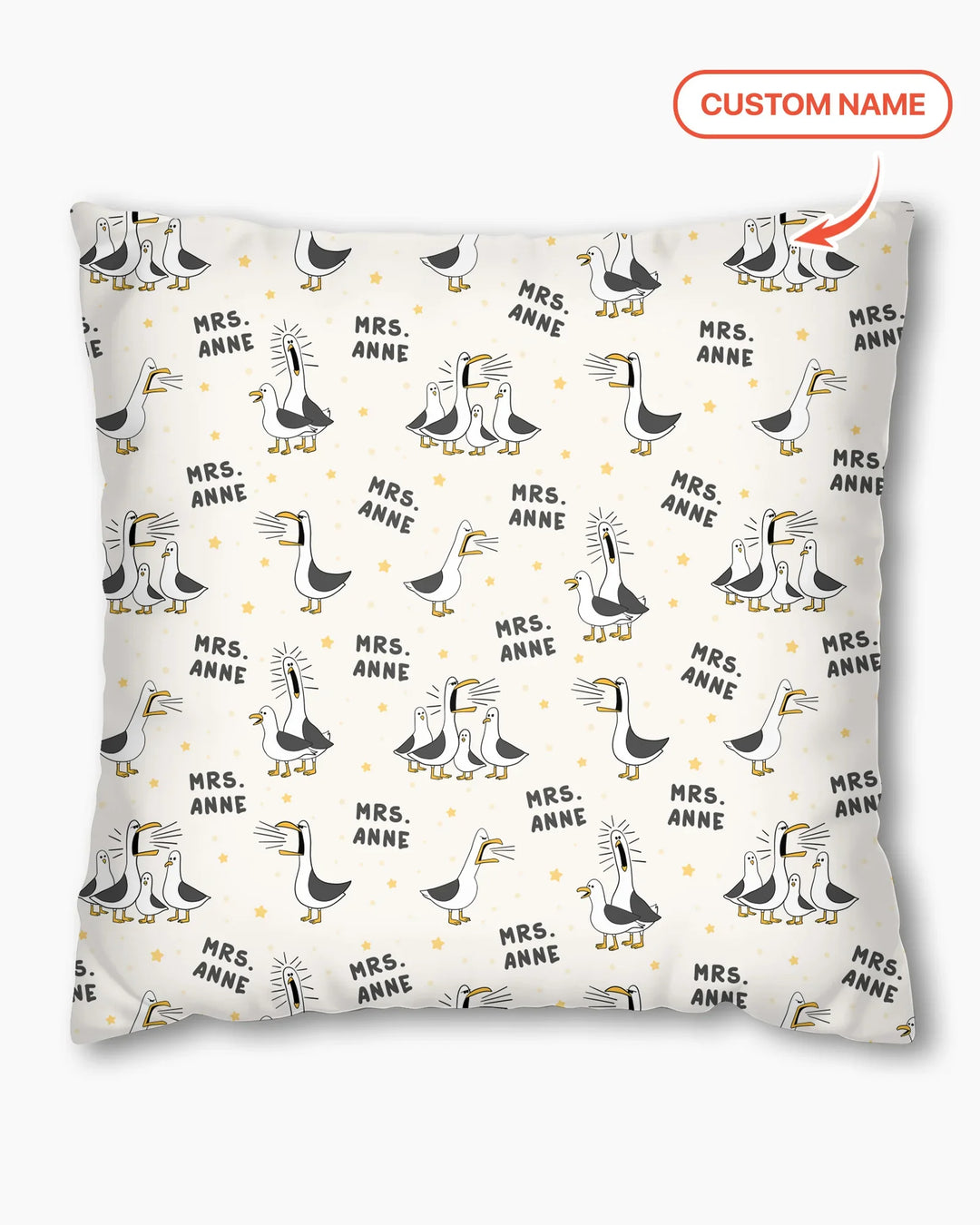 Custom Funny Seagulls Teacher Bamboo Pillow Case