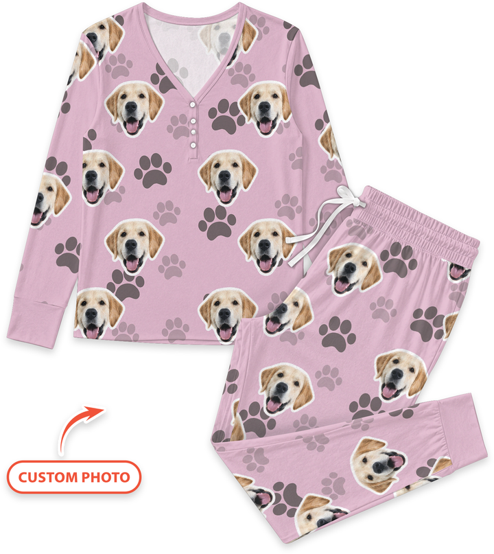 Personalized Dog & Cat Photo Bamboo Women Pajama Set