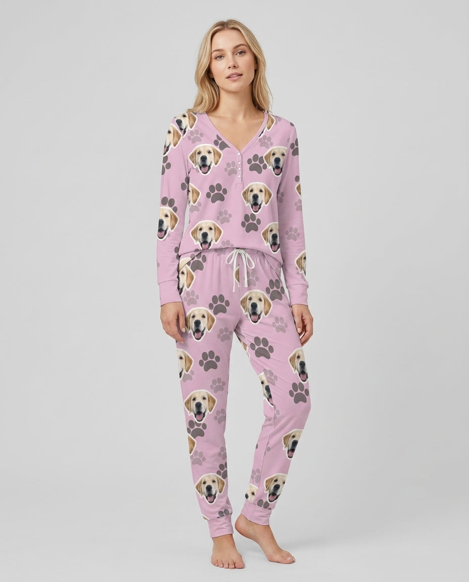 Personalized Dog & Cat Photo Bamboo Women Pajama Set