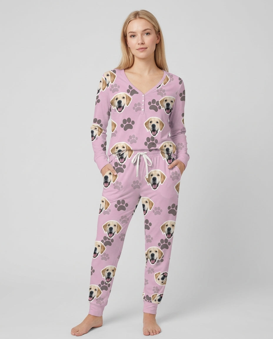 Personalized Dog & Cat Photo Bamboo Women Pajama Set