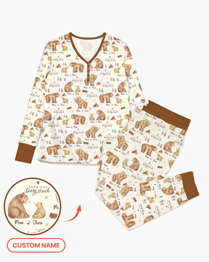 Love You Beary Much Mommy & Me Matching Bamboo Women Pajama Set