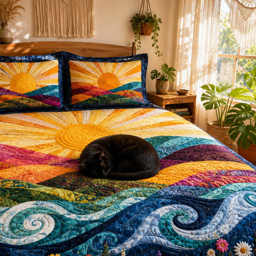 Warm Sunshine Bamboo Quilt Bedding Set