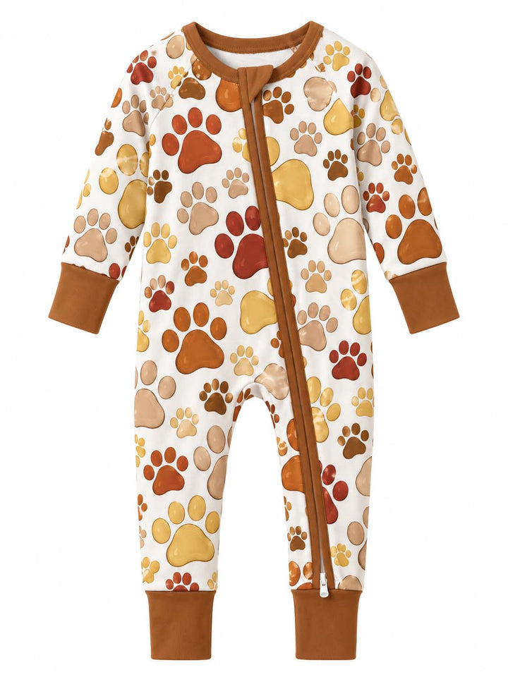Warm Autumn Paw Prints Bamboo Convertible Zippy