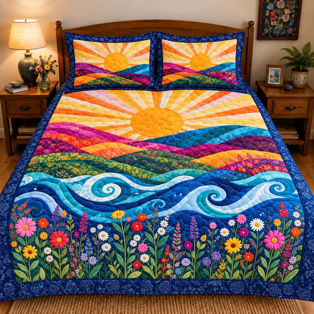 Warm Sunshine Bamboo Quilt Bedding Set