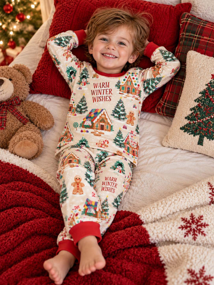 Warm Winter Wishes Bamboo Two Piece Long Sleeve Pajama Set