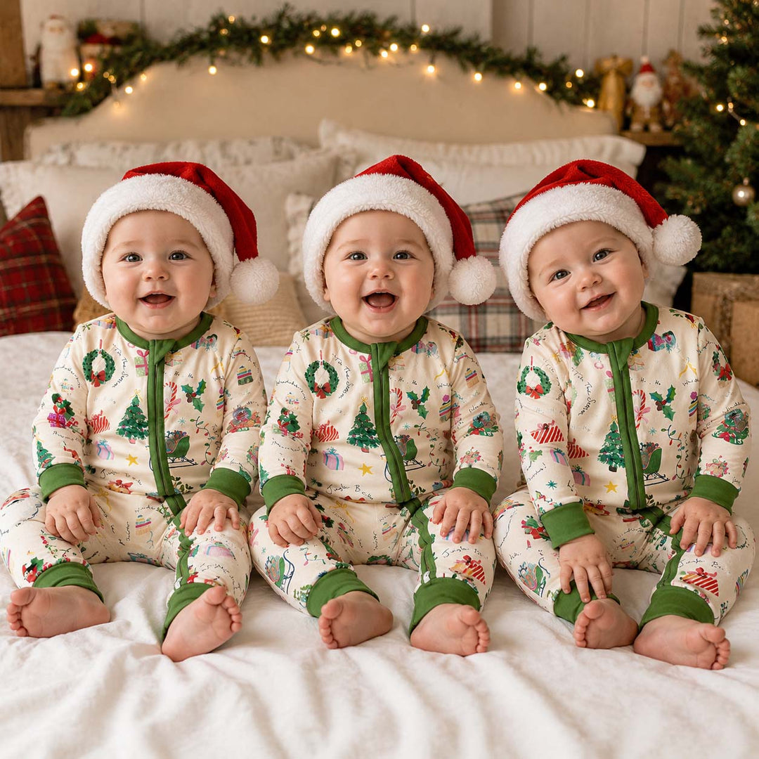 Watercolor Christmas Cheer Bamboo Convertible Zippy