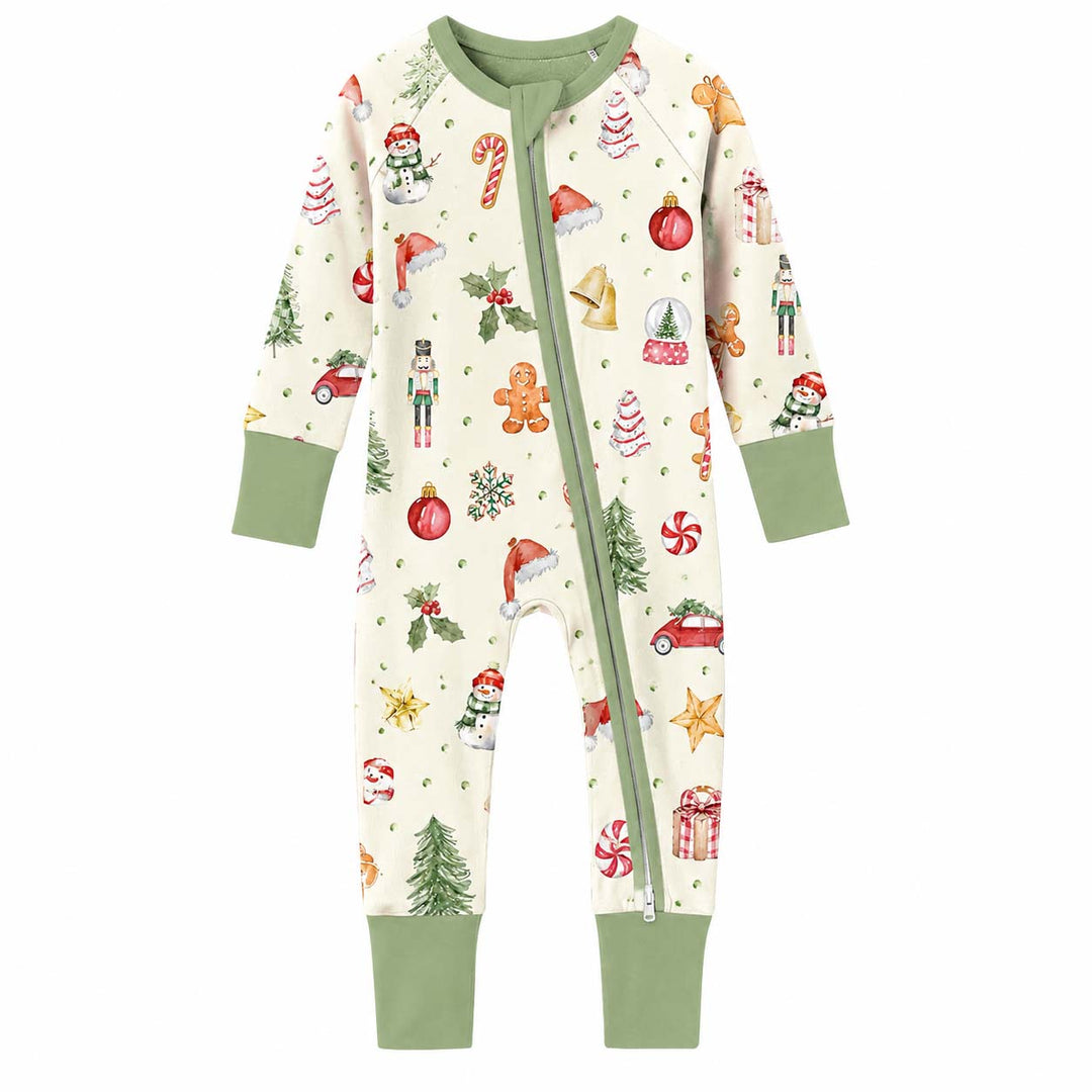 Watercolor Christmas Holiday Treasures Bamboo Convertible Zippy