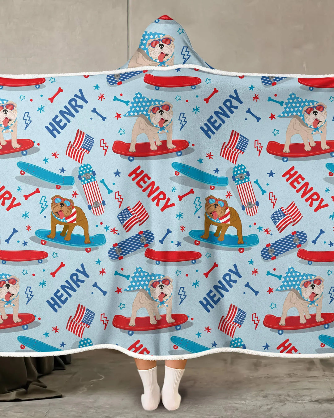 Joyful American Skates Custom Bamboo Wearable Hooded Blanket