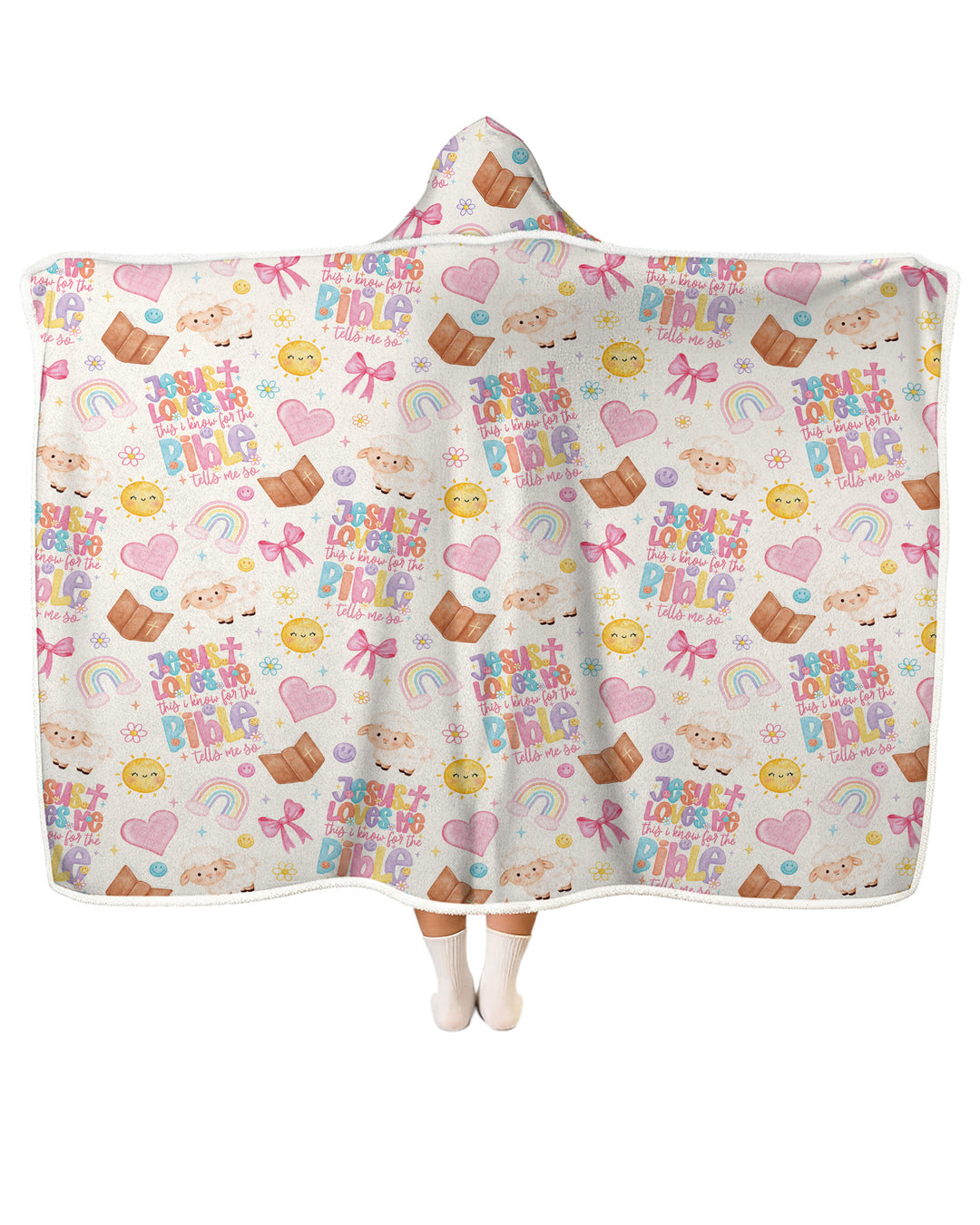 Jesus Loves Me This I Know Bamboo Wearable Hooded Blanket
