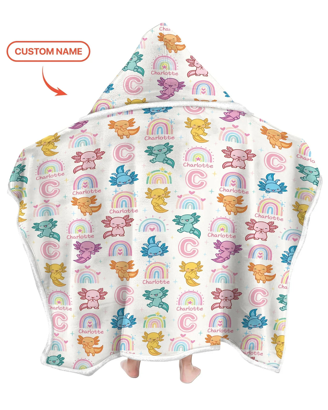 Axololt Custom Name Bamboo Wearable Hooded Blanket